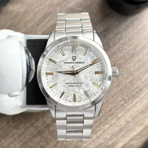 PAGANI DESIGN 40MM Meteorite dial Men Quartz Watches Luxury Business Sapphire 316L Stainless Steel 100M Waterproof Watch For Men