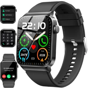 Smart Watch, 1.85" Smartwatch (Answer/Make Call), IP68 Waterproof Fitness Tracker, 100+ Sport Modes, Heart Rate and Sleep Monito