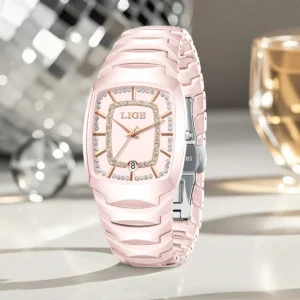 LIGE New Luxury Elegant Watch For Woman Waterproof Stainless Steel Quartz Women's Watches Simple High Quality Ladies Wristwatch