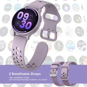 Women's smartwatch, ultra-clear screen activity tracker for iPhone/Android, more than 110 sports modes，purple