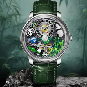 2025 PINDU New Panda Series National Treasure Symbol Men Mechanical Watch Rotating Crystal Ball 45.5MM Wristwatches Men M2791B