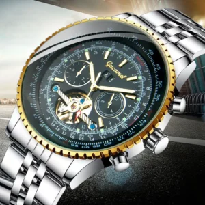 UTHAI M23 Fashion Trendy Men watch Hollow Tourbillon Large Dial Automatic Mechanical Watch Business Clock Gift，watches for man